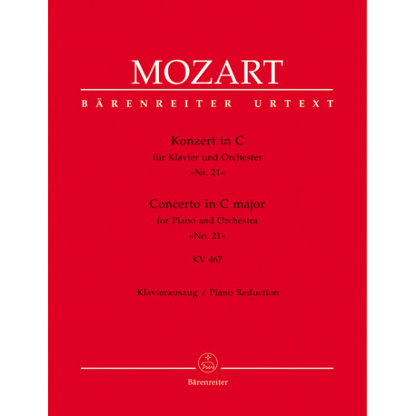 Mozart, WA: Concerto for Piano No.21 in C (K.467) (Urtext