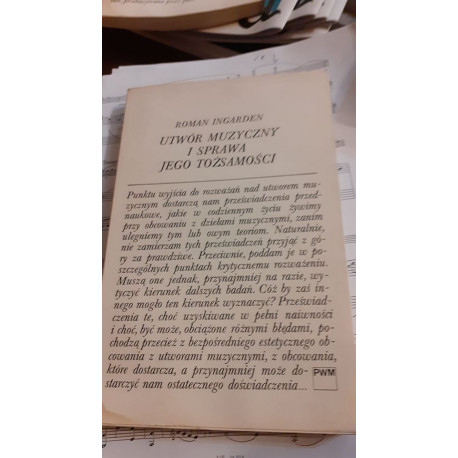 Utwór muzyczny i sprawa jego tożsamości. R.Ingarden