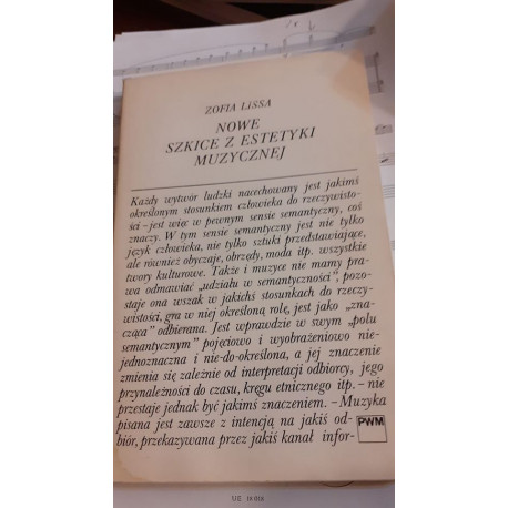Nowe szkice z estetyki muzycznej. Z.Lissa