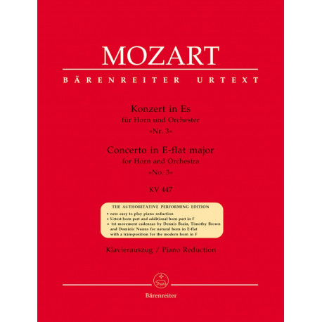 Mozart, WA: Concerto for Horn No.3 in E-flat (K.447) (Urtext)