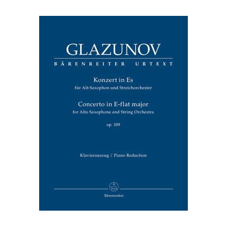 Glazunov, A: Concerto for Alto Saxophone and String Orchestra, Op.109 (Urtext)