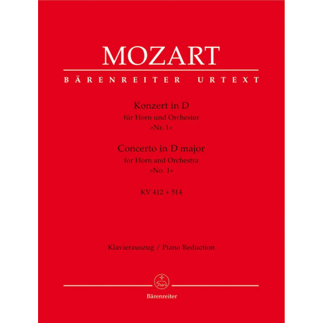Mozart, WA: Concerto for Horn No.1 in D (K.412 + 514 (K.386b)) (Urtext)