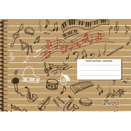 Zeszyt nutowy A4 - notatnik poziomy 60 kartek na spirali