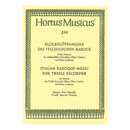 Various Composers: Italian Baroque Music for Treble Recorder
