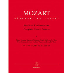 Mozart: Church Sonatas, Vol. 1: (K.67-69, 144, 145, 212, 224, 225, 241) (Urtext)