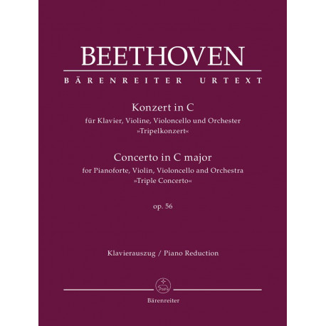 Concerto for Pianoforte, Violin, Violoncello and Orchestra C major op. 56 "Triple Concerto" (Urtext) Ludvig van Beethoven