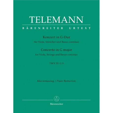 Concerto for Viola in G (TWV 51: G9) (Urtext) G. Telemann