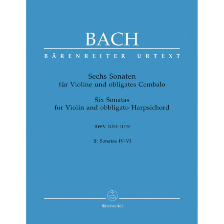 Sonatas (6) (BWV 1017 - 1019), Vol. 2 (Urtext) J. S. Bach