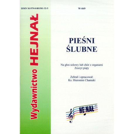 Pieśni ślubne. Zeszyt piąty. Na głos solowy lub chór z organami