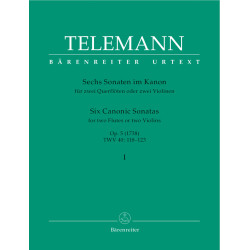 Telemann, Georg Philipp Six Canonic Sonatas for Two Violins (or Two Flutes) op. 5 TWV 40: 118-120 Volume 1