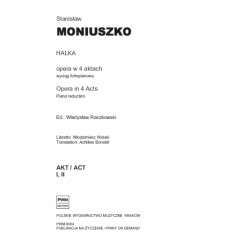Stanisław Moniuszko Halka opera w 4 aktach (wersja warszawska), wyciąg fortepianowy