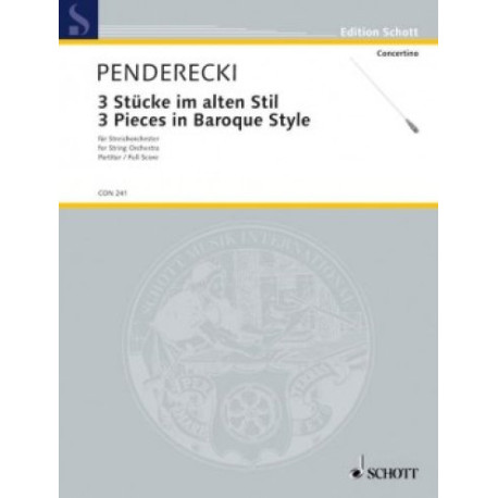 Krzysztof Penderecki 3 utwory w dawnym stylu - Drei Stucke im alten Stil