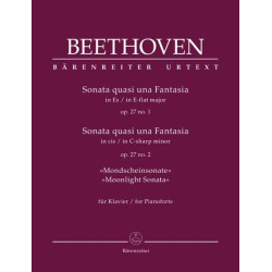 Beethoven, Ludwig van: Sonata quasi una Fantasia for Pianoforte E-flat major, C-sharp minor op. 27/1+2 "Moonlight Sonata"